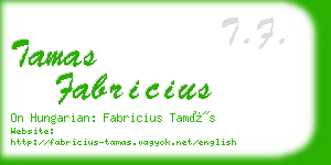 tamas fabricius business card